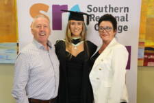 Megan Mc Parland Armagh alongside parents BT prize winner Portadown campus