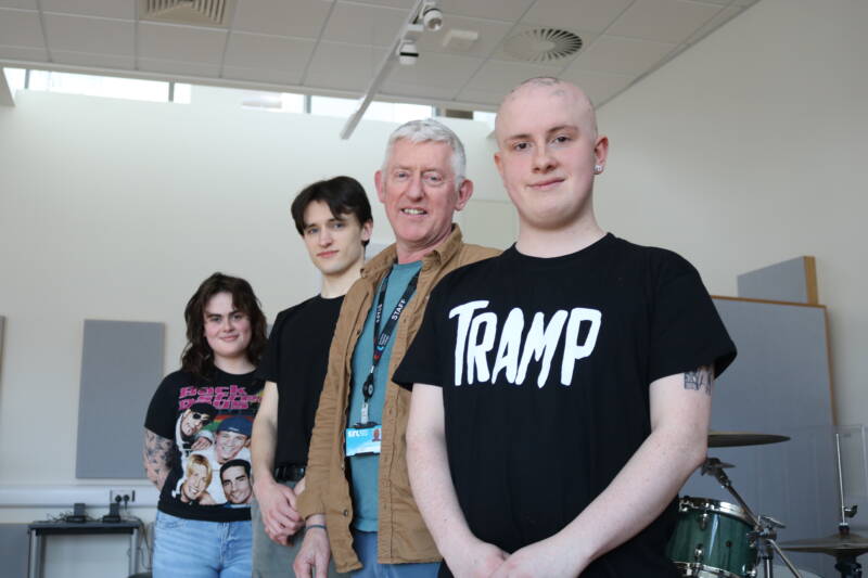 Music Students Group photo L R Sarah Byrne James Smyth Paddy Craig Rory Harte