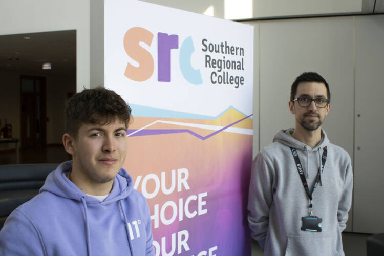 Lucas Mc Cullough and lecturer Gary Davidson