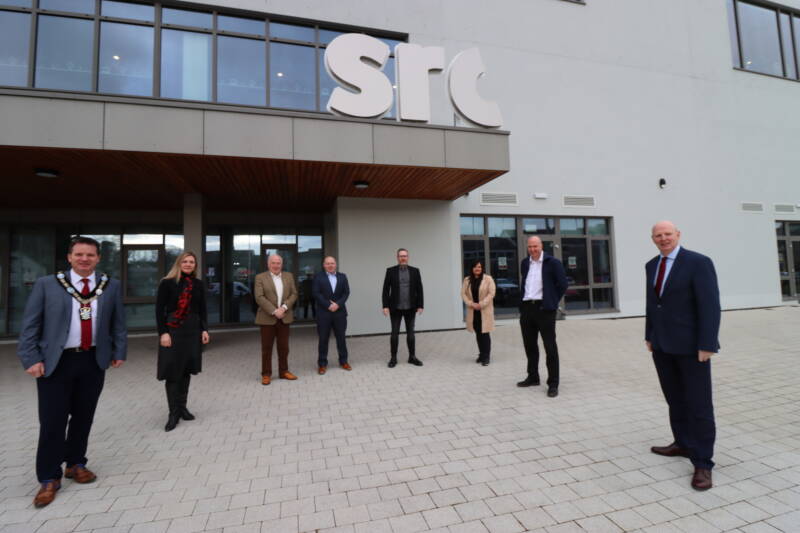 college members and councillors outside SRC Armagh campus