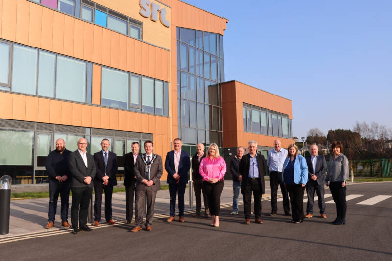 college members and councillors outside SRC Banbridge campus