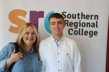 Steven Doran and mum winner Inclusivity Award L2 Media student