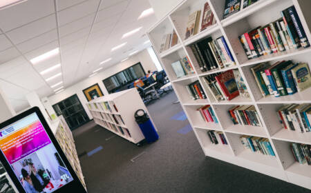 SRC learning resource centre with library and and computer area