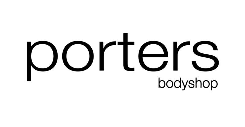 Portersbodyshop logo white background