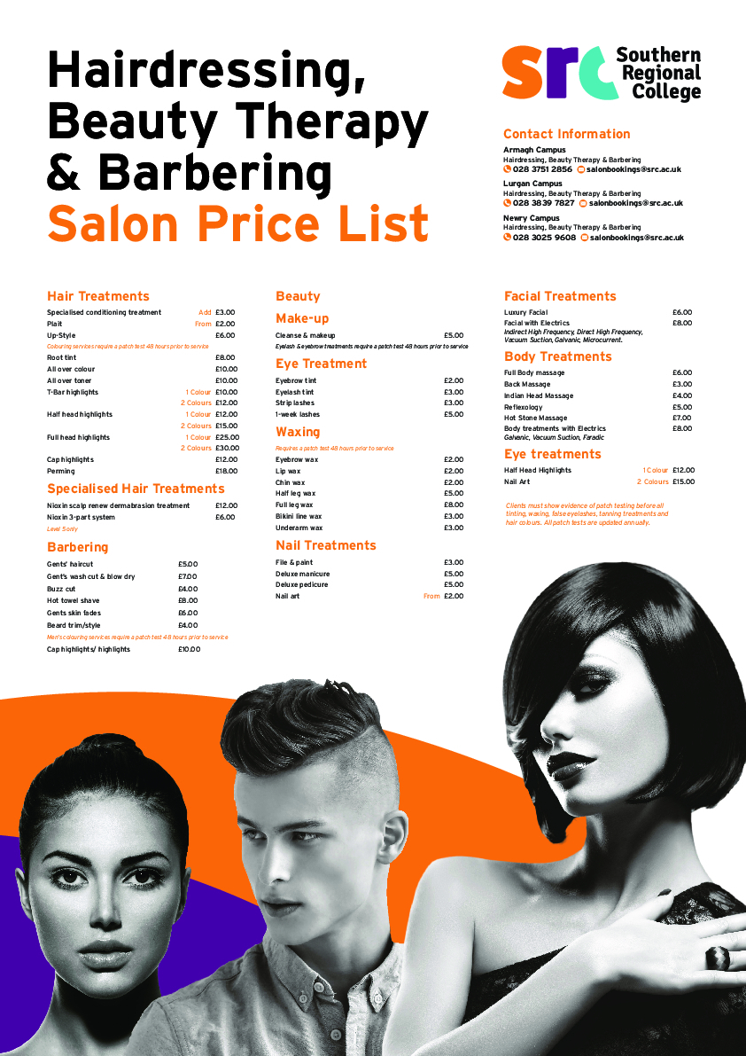 Salon Price List